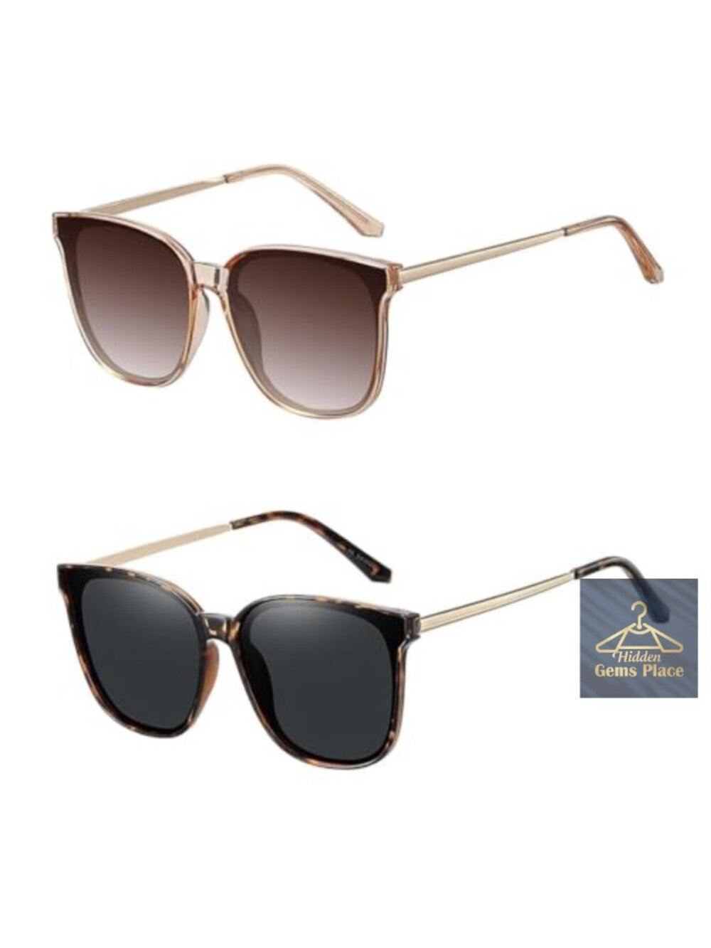 Vintage Oversized Cat Eye Polarized Sunglasses UV400 Women Metal